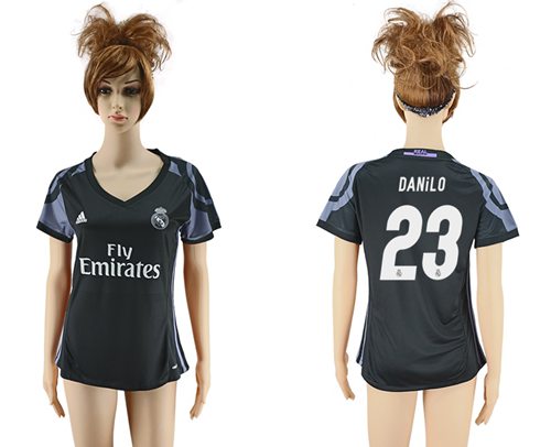Women's Real Madrid #23 Danilo Sec Away Soccer Club Jersey - Click Image to Close